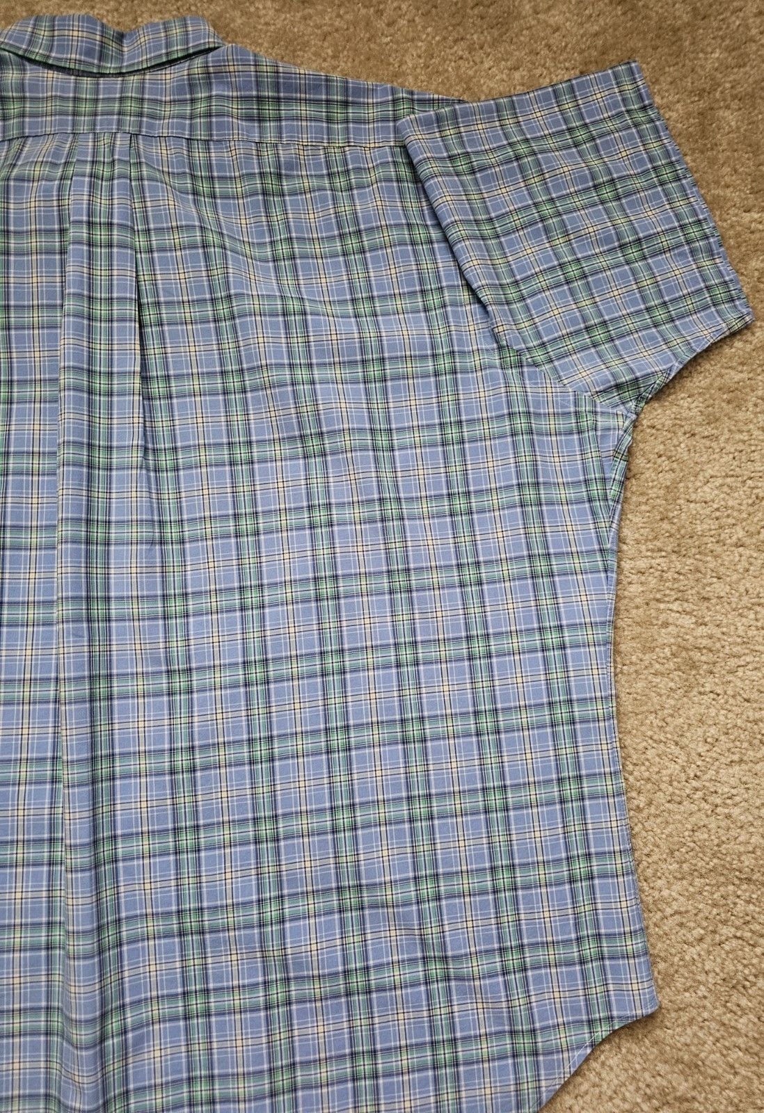 Ralph Lauren Classic Fit Mens XXL Plaid Short Sleeve Button Down Blue Green 9