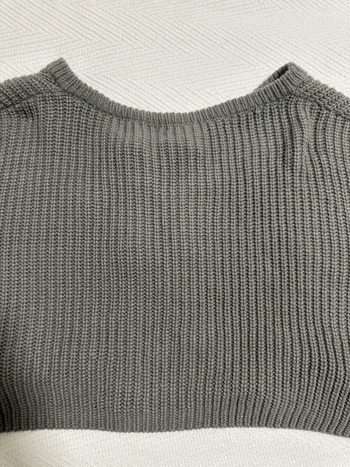 Bow Knot Knitted Cardigan Sweater SMALL Gray Jumpers Short V Neck Long Sleeves 14
