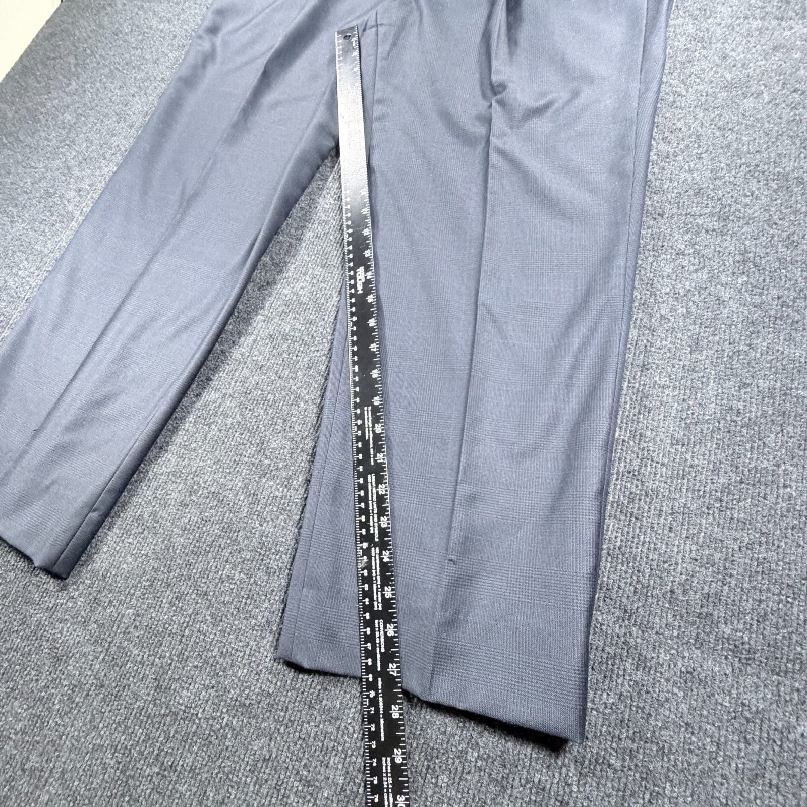 Vintage Brooks Brothers Pure Wool Suit 2 Pc Gray Blue Check Plaid 43R W38 L29.5 20