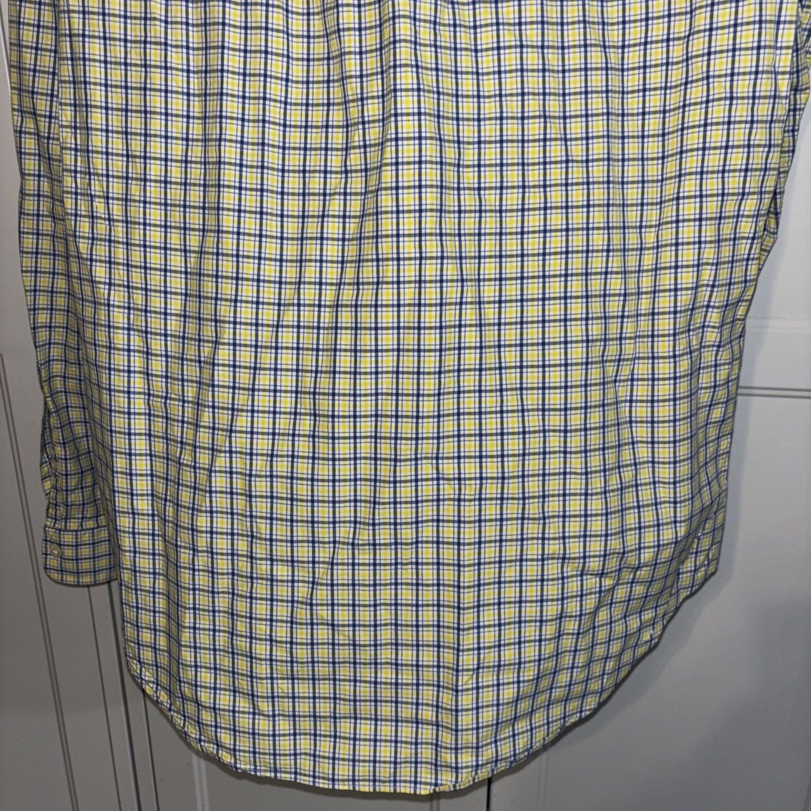 Ralph Lauren Shirt Men's Large Tall Blue Yellow Check Long Sleeve 8