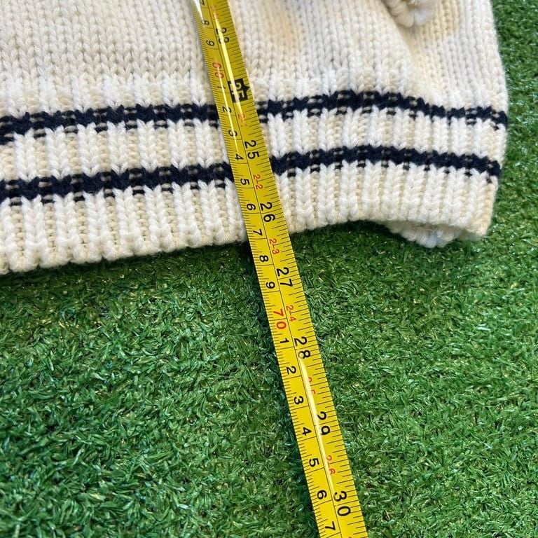 Vintage sport land White Knitted Sweater with Black Stripes 5