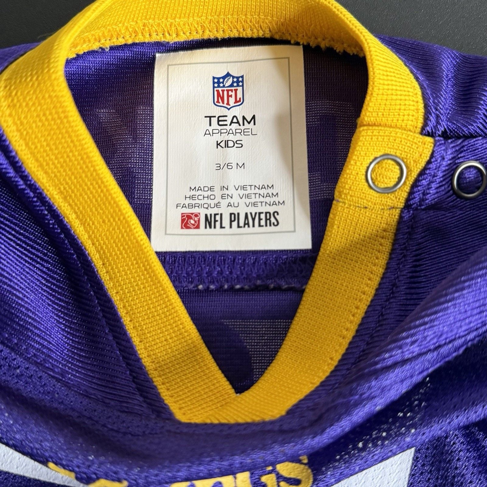 NFL Team Apparel Kids Minnesota Vikings #33 Cook Baby Bodysuit 3-6M Purple 6