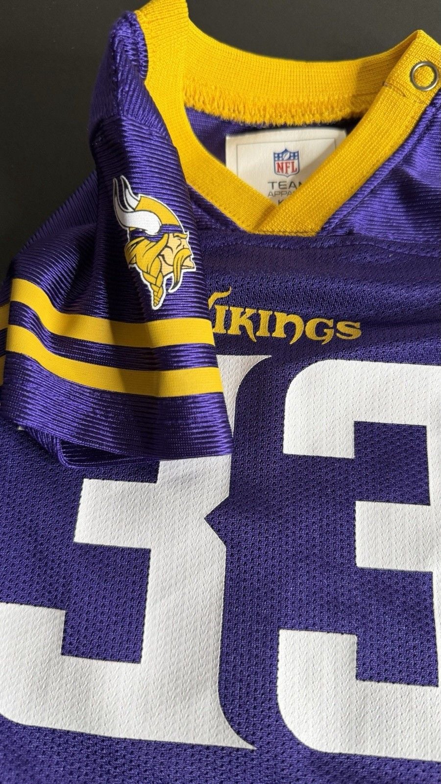 NFL Team Apparel Kids Minnesota Vikings #33 Cook Baby Bodysuit 3-6M Purple 5