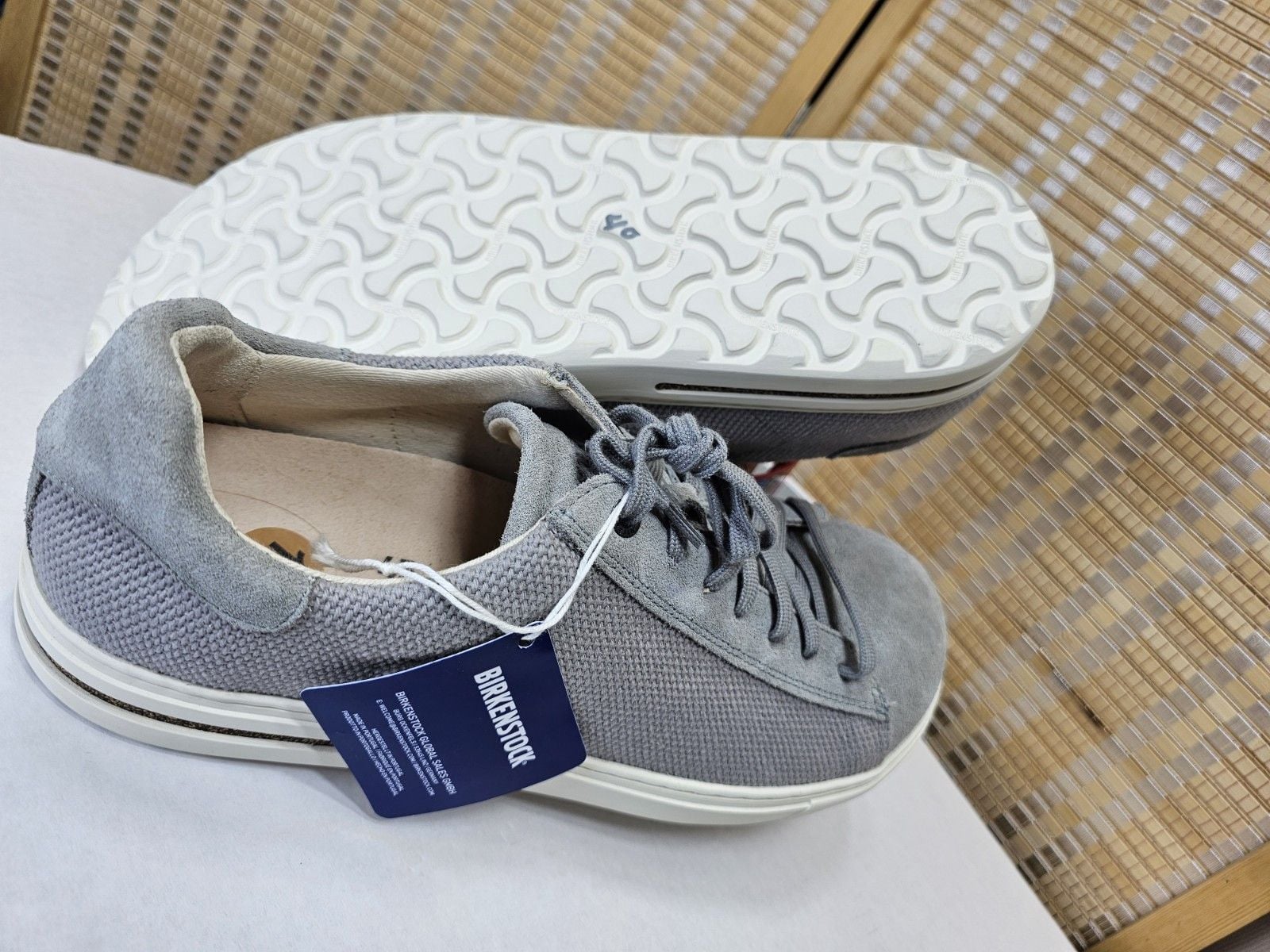 Birkenstock Bend Low Gray Knit Suede Sneakers Men's Size 12 EU 45 12
