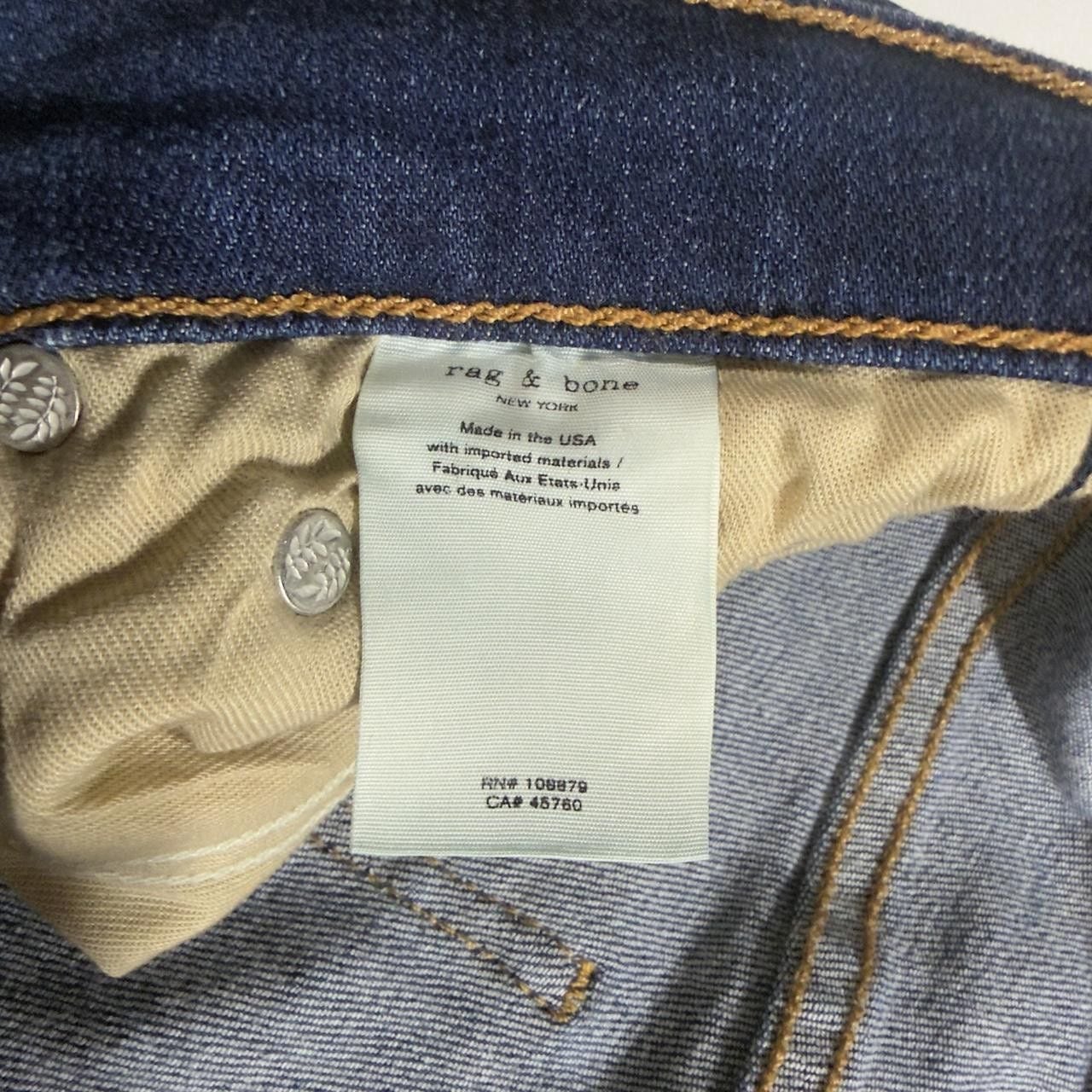 Rag & Bone ankle skinny jeans in size 24. Navy blue denim with high rise and tapered fit. #ankle #highrise 7