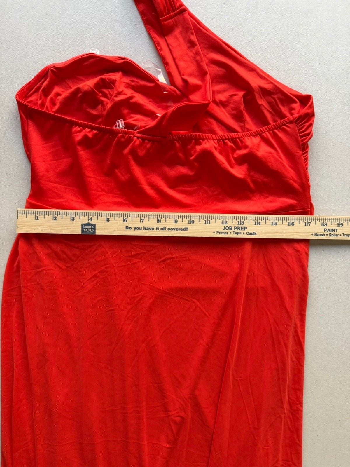 LORAGAL Red Solid One Shoulder Sleeveless Maxi Dress Womens Plus 2XL Long 5