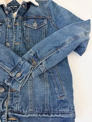 Hot Topic Denim Jacket Men's Small Sherpa Lined Collar Jean Trucker 6