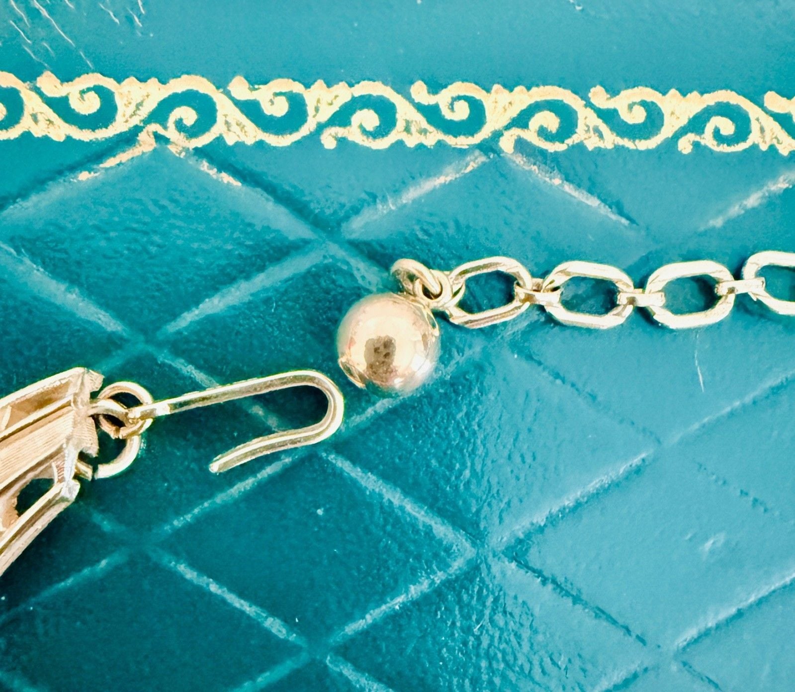 Trifari Signed Choker Necklace Gold Tone Openwork Basketweave Links Vintage 5