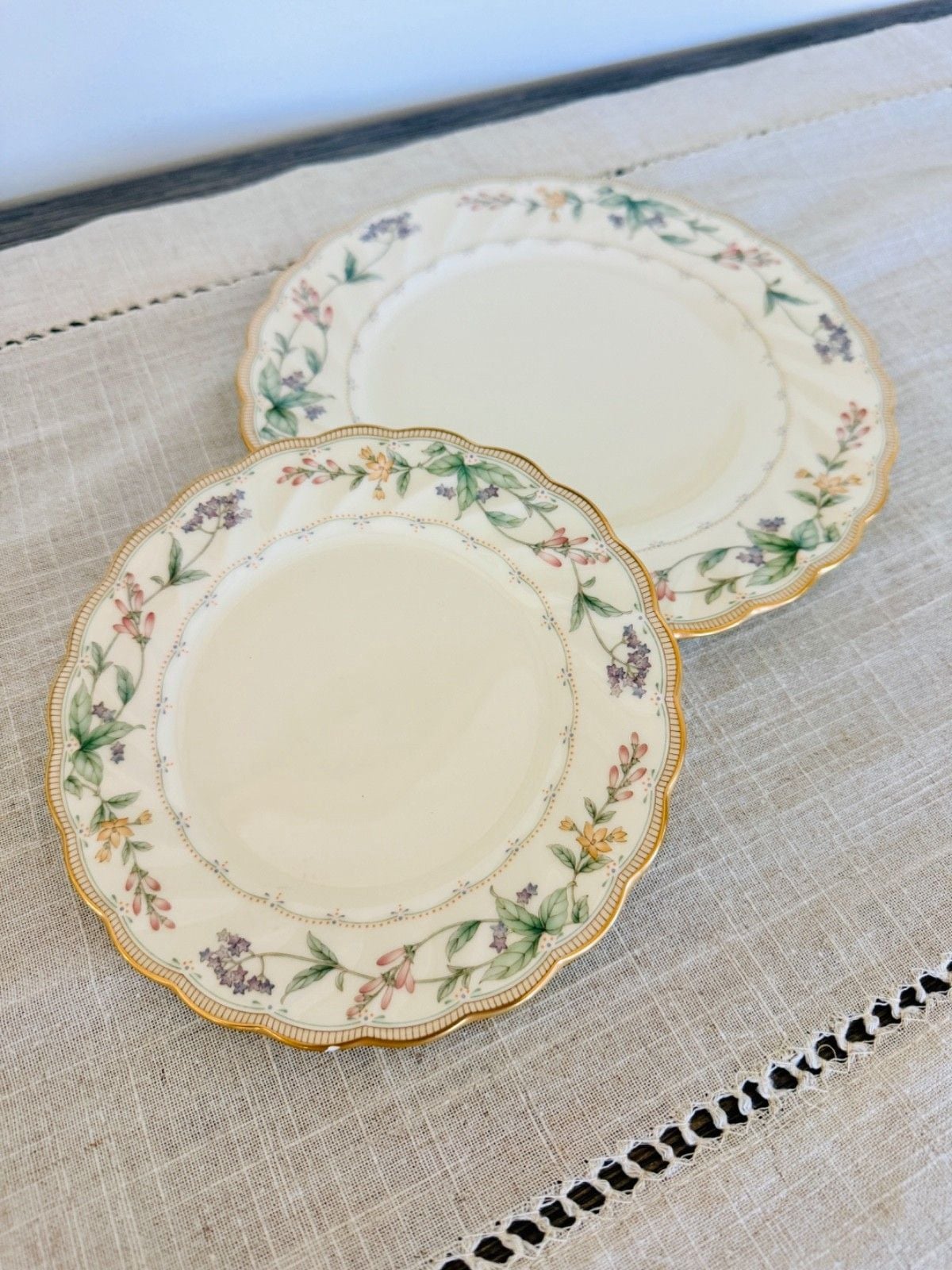 Noritake Brookhollow 4704 Bone China | 1 Dinner Plate + 1 Salad Plate 3