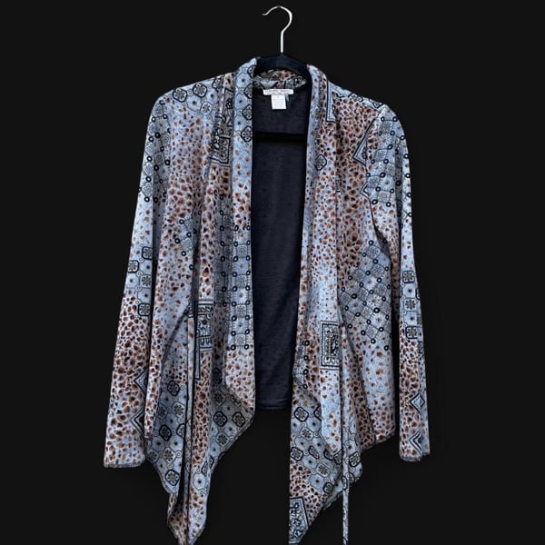 Alberto Makali boho print drape jacket 