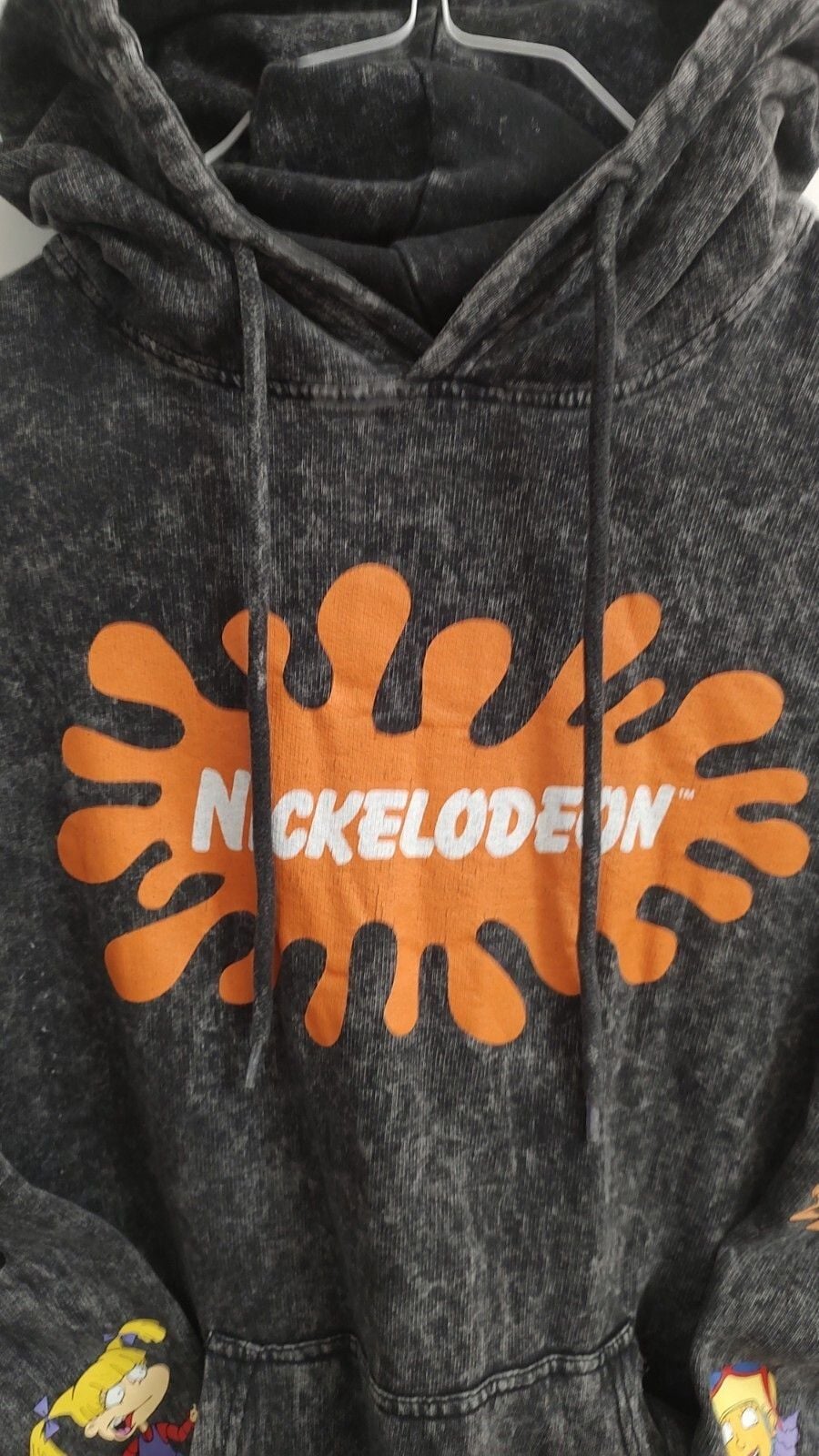 Nickelodeon Nicktoons Men’s Large Acid Wash Graphic Hoodie Rugrats Hey Arnold 7