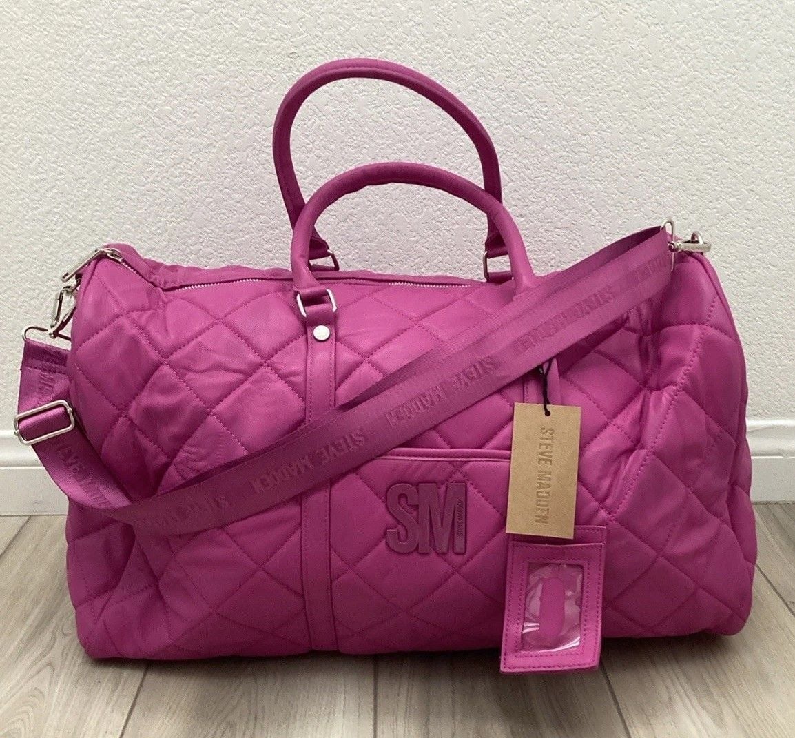 Steve Madden Mulberry BSpeedy Puffy Overnight Bag W Shoulder Strap NWT 2