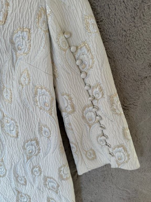 Trina Turk Selfie Embroidered Cream A-Line Dress Size S Evening Wedding $458 8