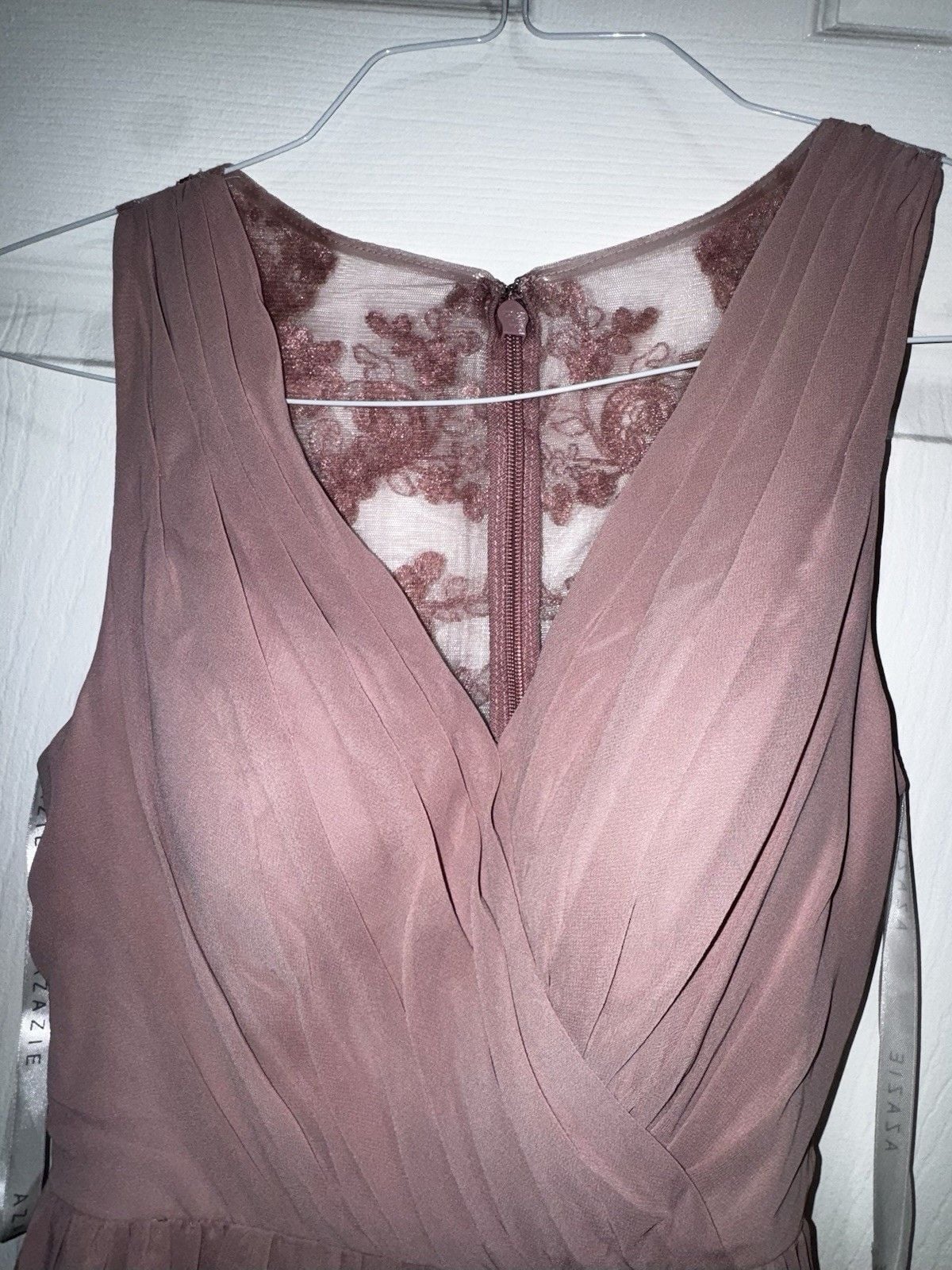 Azazie KingsleyDesert Rose A-Line Lace Chiffon Dress 6