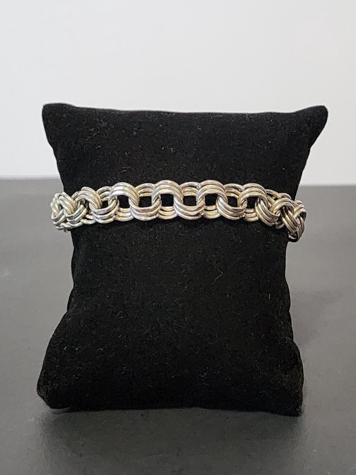 elco sterling silver bracelet With Safety Chain 8" 2