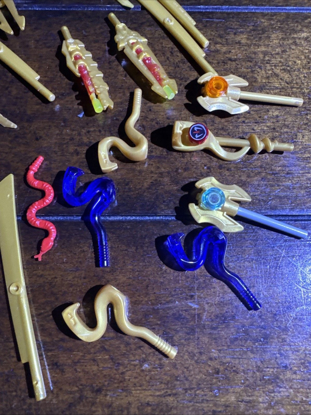 LEGO Ninjago Golden Weapon Accessory Lot - Serpentine Staves Techno Blades Lot 6