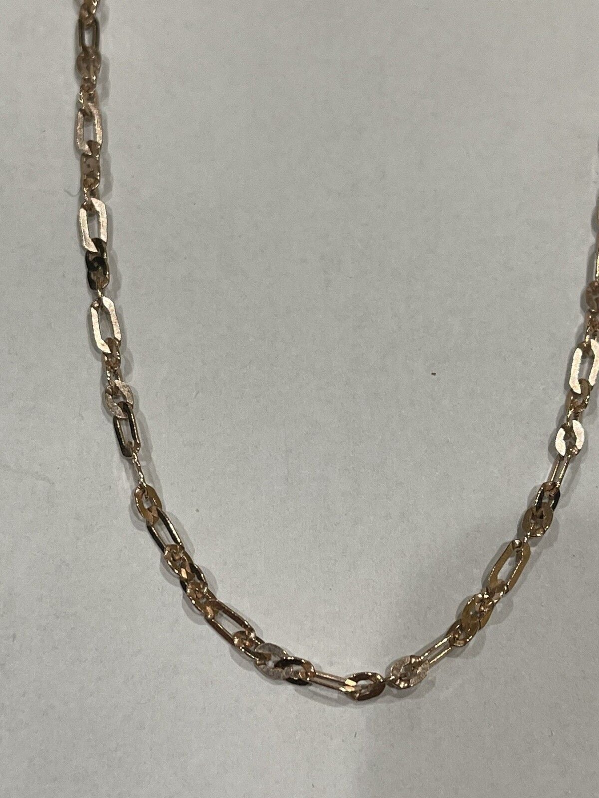 Designer LIRM Sterling Silver 925 Rose Gold Figaro Chain 18” long 3