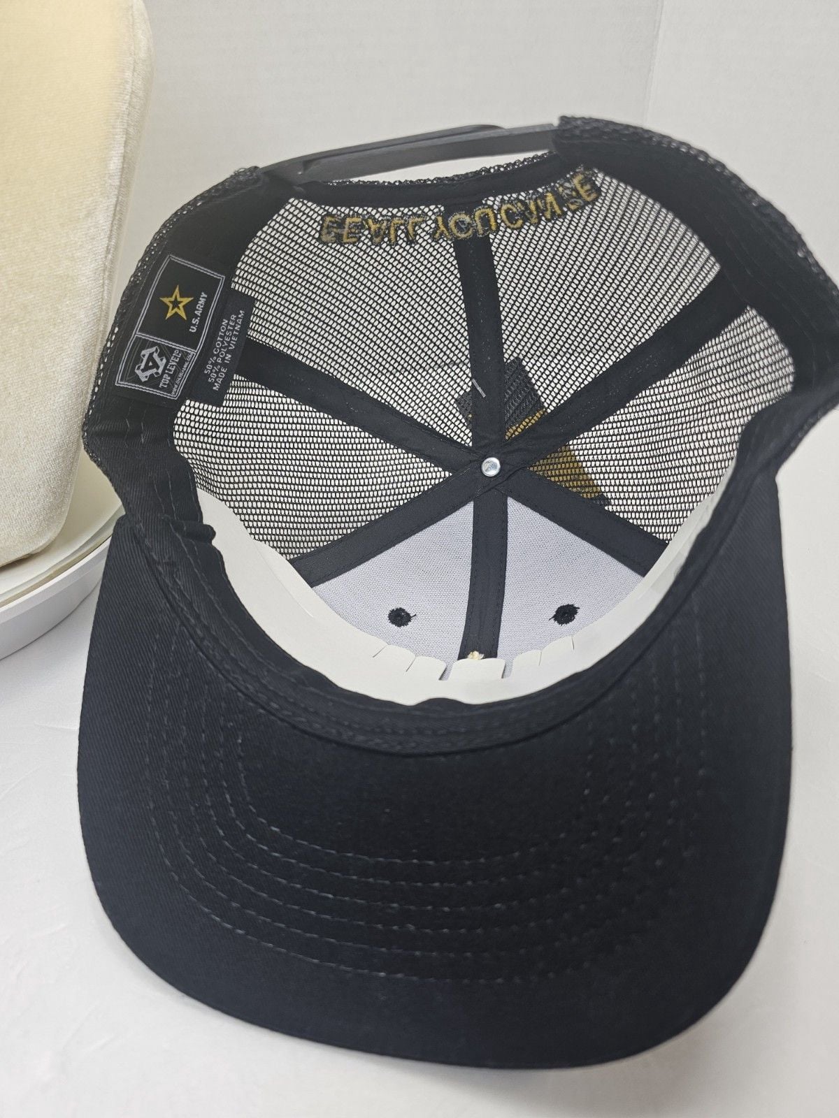 Top Level U.S. Army Trucker Hat Black Embroidered Snapback Cap Adjustable NWT 7