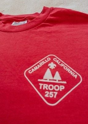 Vintage Hanes Heavyweight T Shirt Boy Scouts Camarillo California Troop 257 L 7
