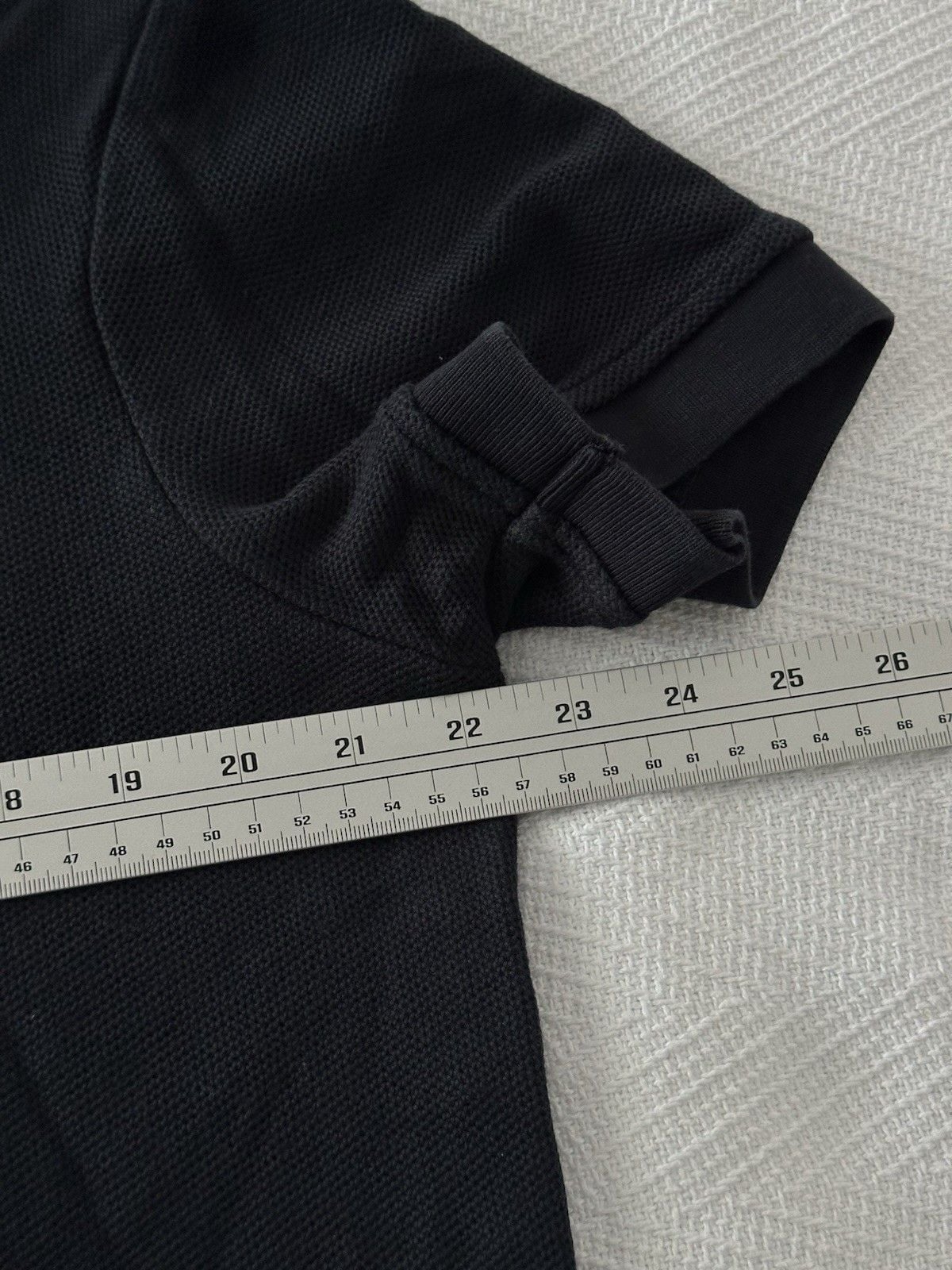 Zara Men Textured Short Sleeve Zip Polo Shirt Black Size M/L 6