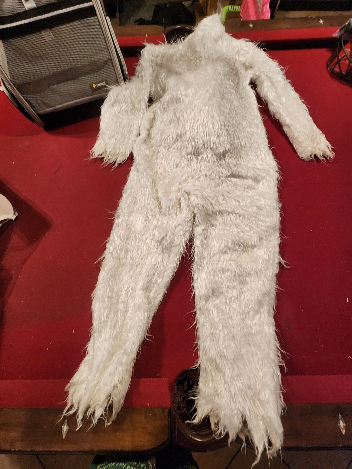 Spirit Horror Rabbit Child Costume 12-14 White Faux Fur w/ Light-Up Mask 5
