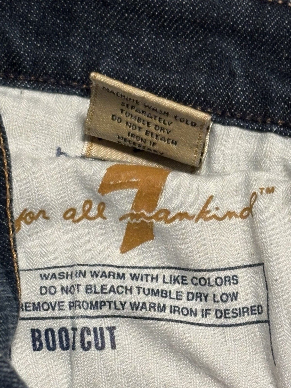 Vintage 7 For All Mankind Low Rise Bootcut Jeans Women’s Size 29 Blue Y2K Denim 8