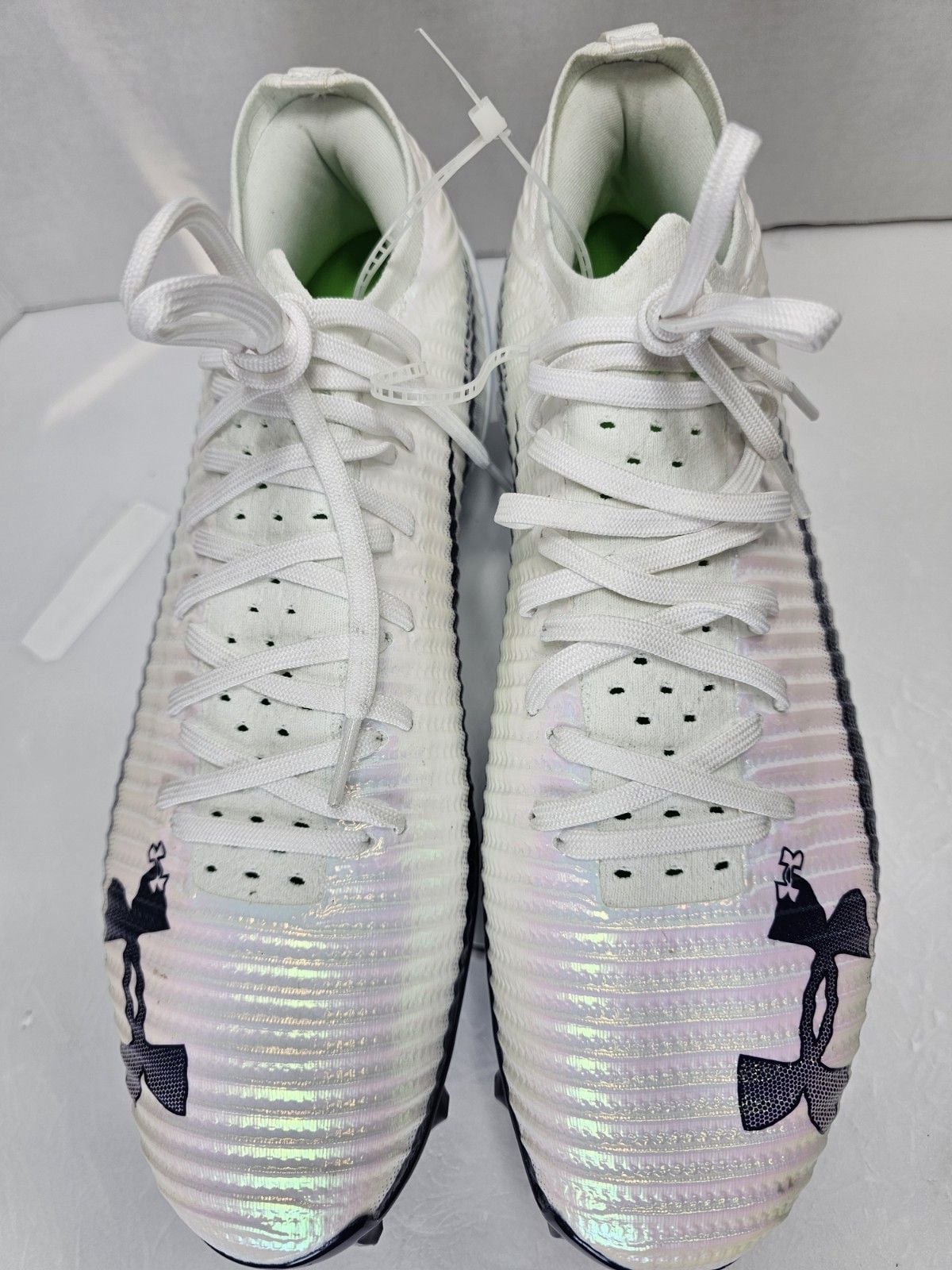 Under Armour Blur Pro Football Cleats Men 13 White Navy 3028220-103 8