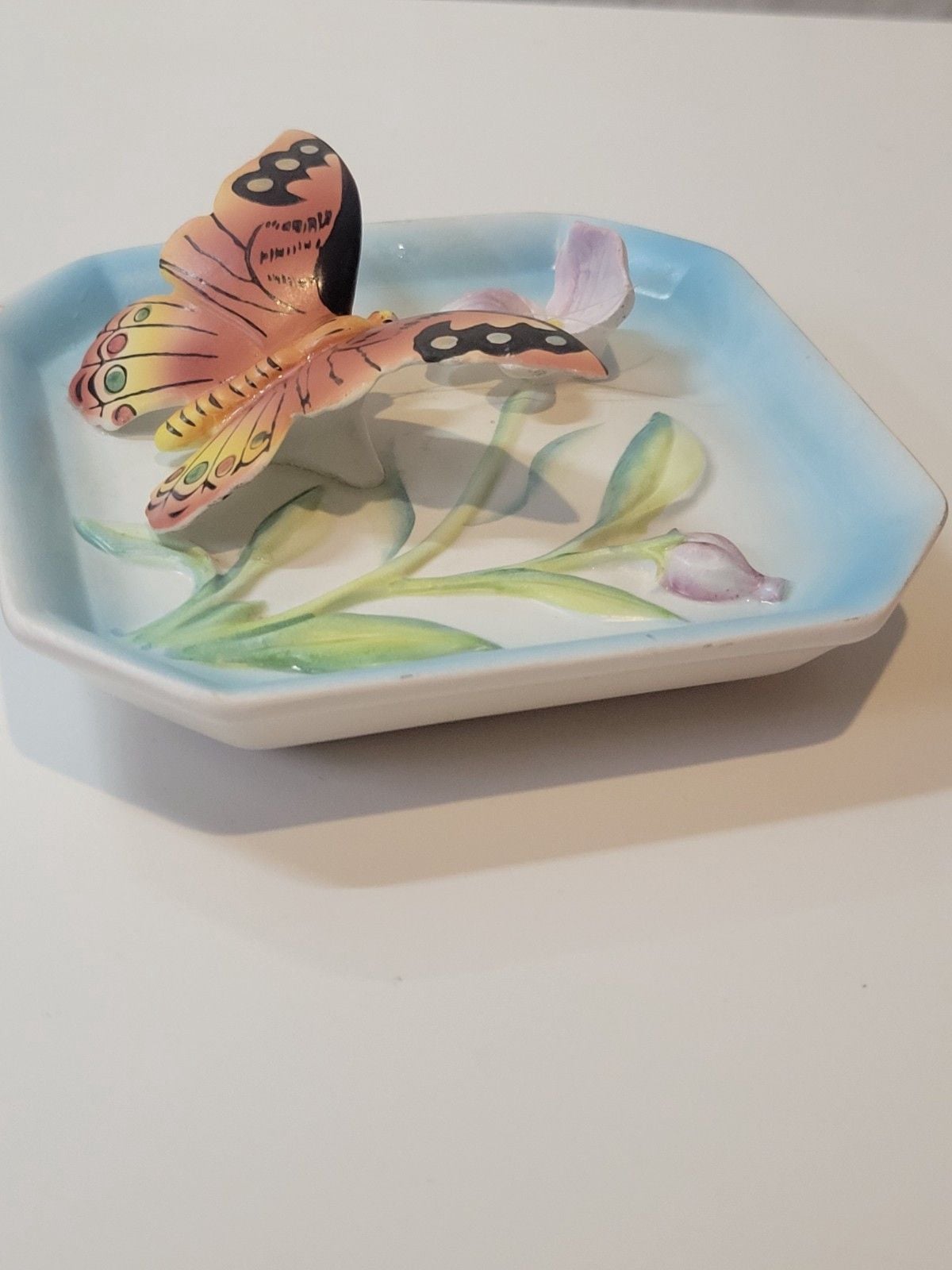 Vintage Napco 1960 Monarch Butterfly Trinket Dish 3