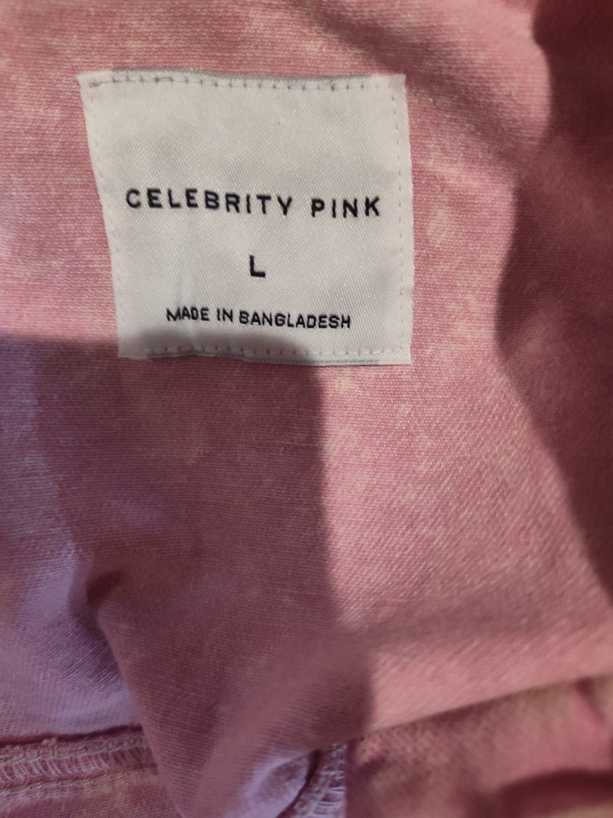 Celebrity Pink Oversized Light Pink Boyfriend Fit Demin Shacket/Jacket Sz L 5