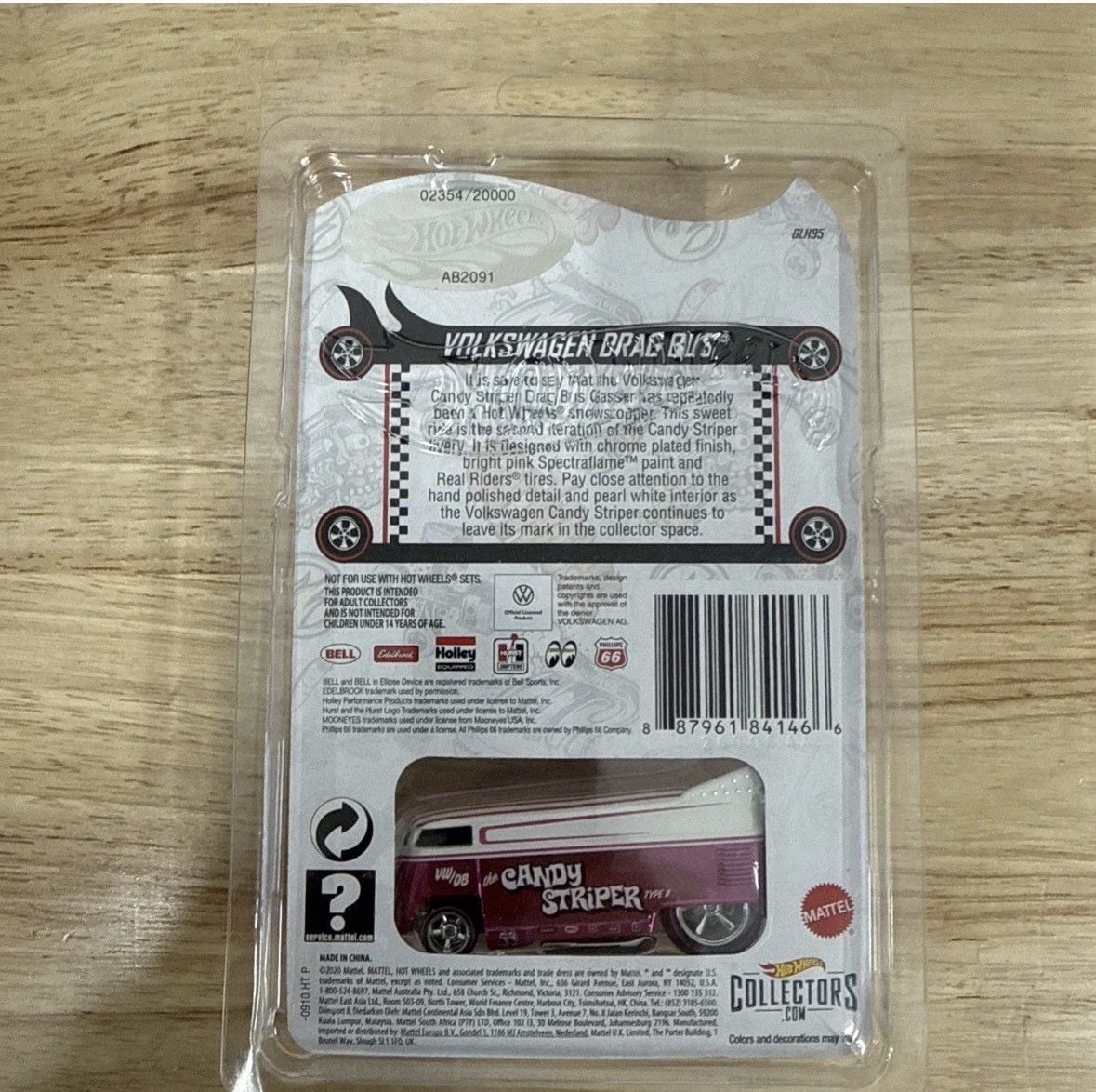 Pink logo Hot Wheels RLC 2020 Candy Striper Volkswagen Drag Bus #2354/20000 NIP! 3