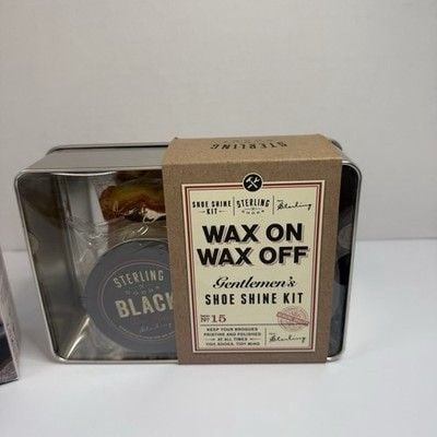 Sterling Goods Wax On Wax Off Gentlemen’s Shoe Shine Kit W/ Leather Repair Tape 2