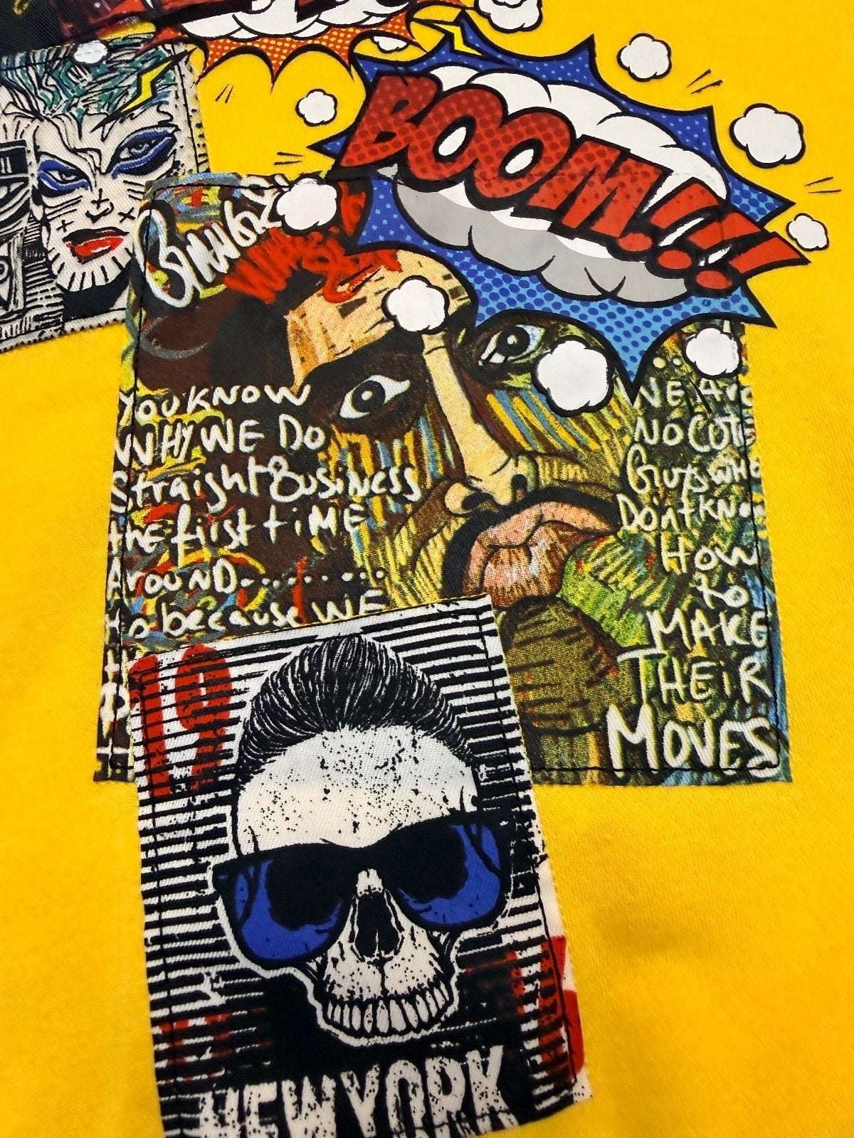 Rutherford Yellow Graphic Sweatshirt with Pop Art Print, Size L 5