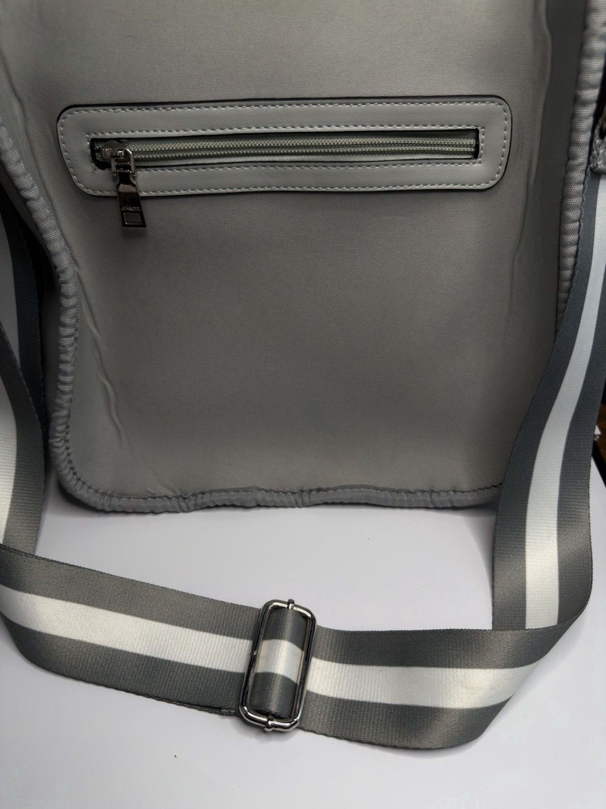 Gray & White Satchel Side Bag with Adjustable Strap 5