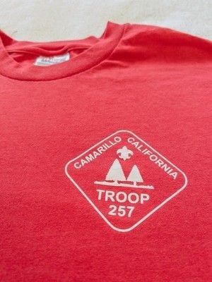 Vintage Hanes Heavyweight T Shirt Boy Scouts Camarillo California Troop 257 L 8