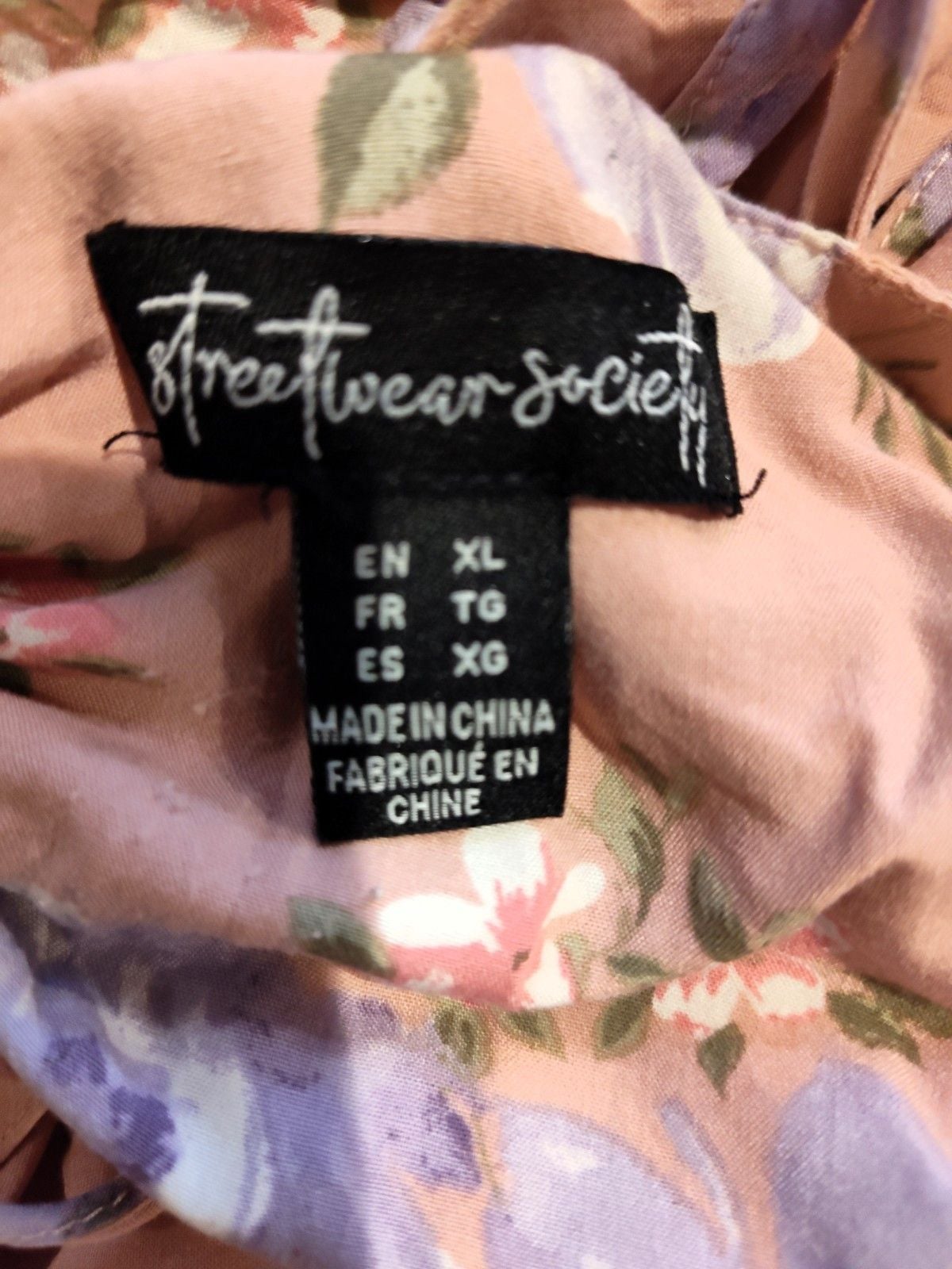 Streatwear Society Pink Flower Babydoll Tie back Sundress w Adjustable Straps XL 6