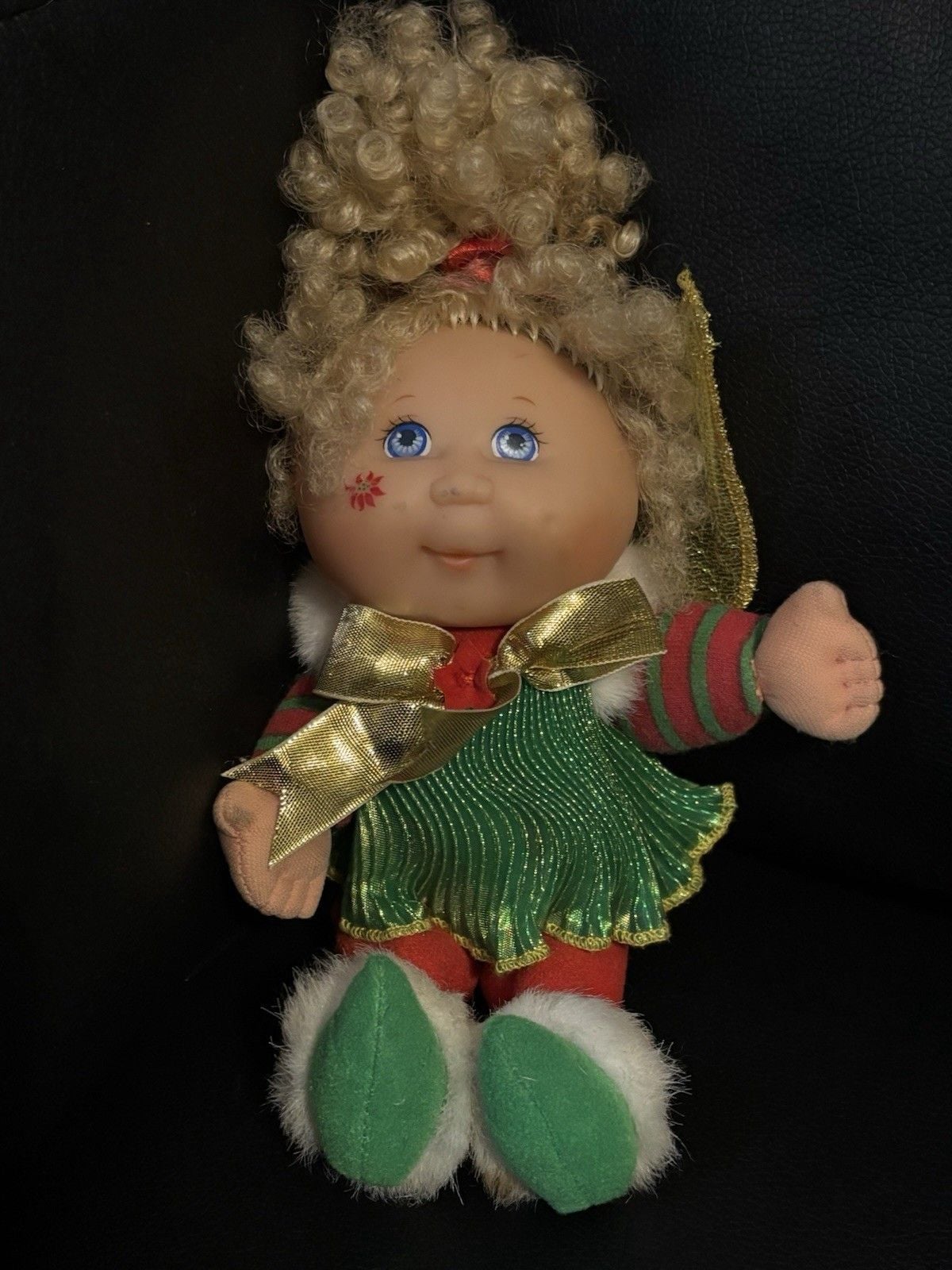 Vintage 1995 Cabbage Patch Kids Christmas Fairy In Green & Red Outfit 2