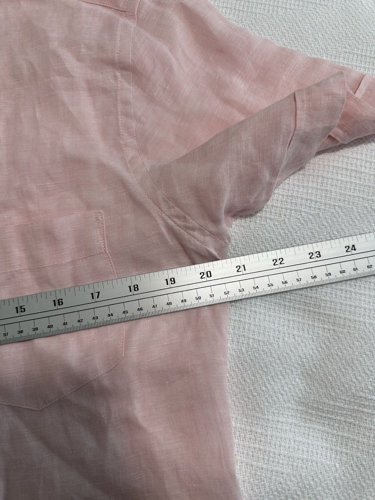 Rodd & Gunn Shirt Mens Pink 100% Linen Short Sleeve Size M 8