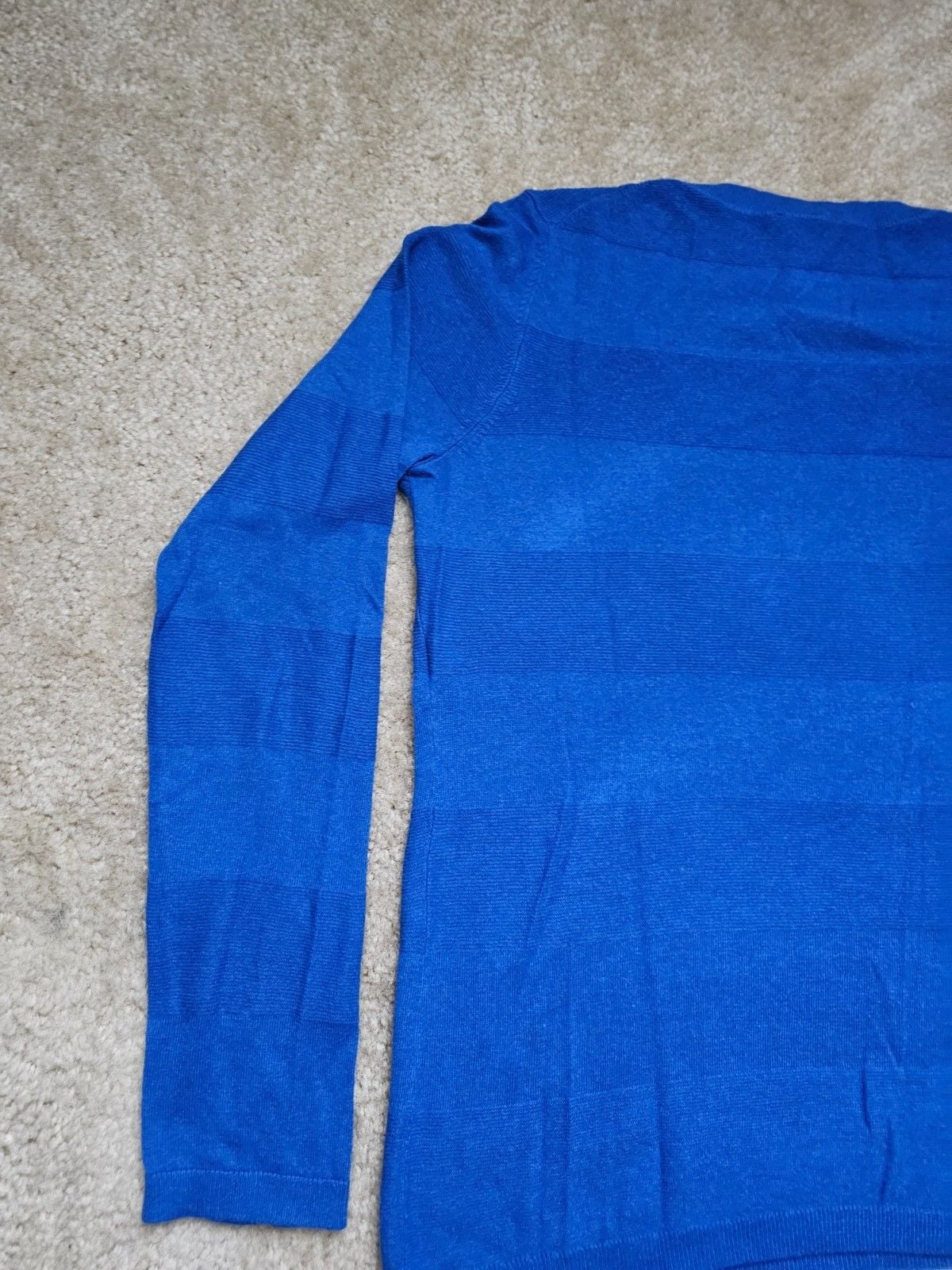 NWT Ann Taylor Blue Scoop Neck Striped Lightweight Sweater Women's L $69 8