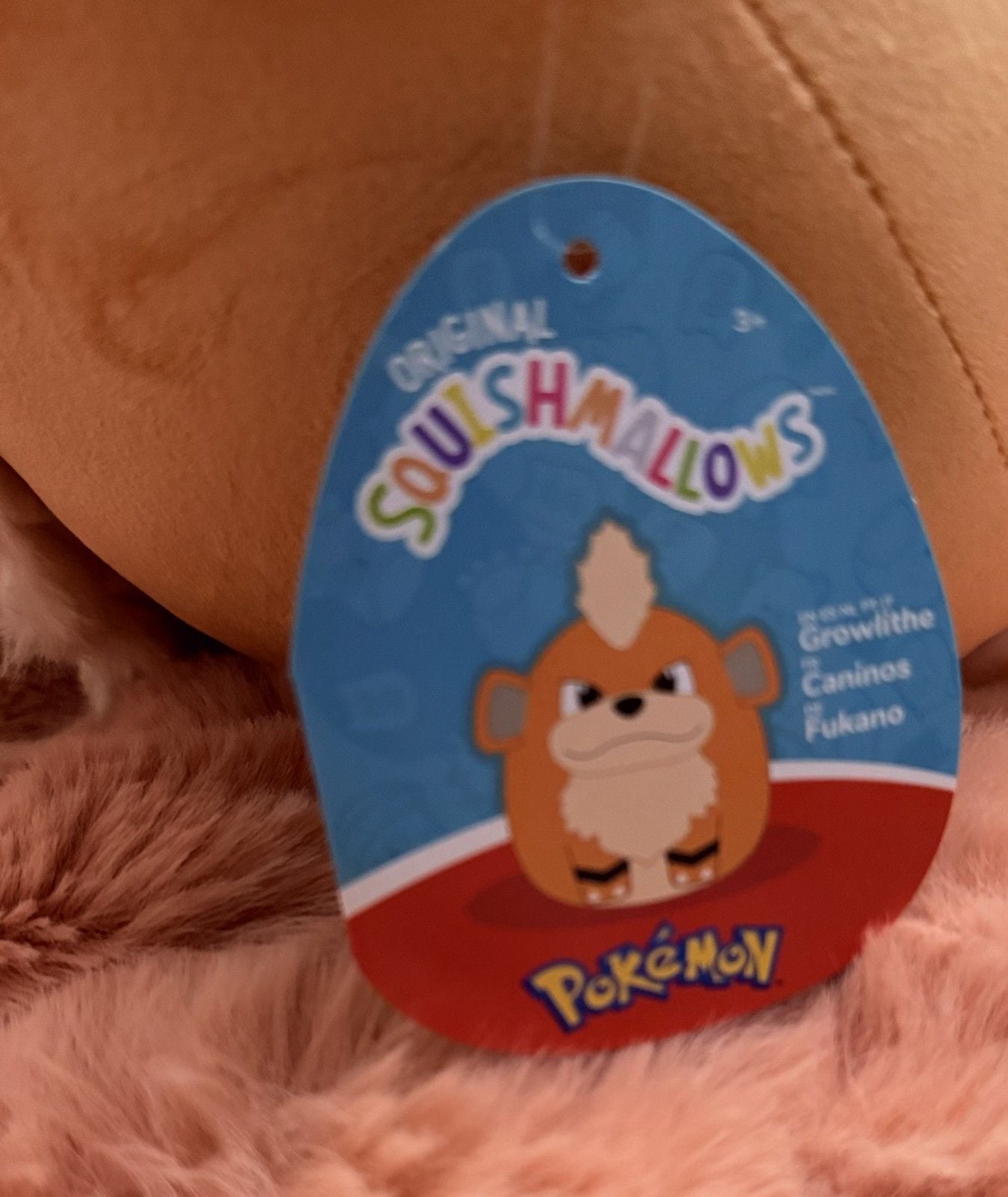 Jazwares Squishmallows Pokemon Growlithe Plush Toy 10 Inch Orange Soft Plush 4