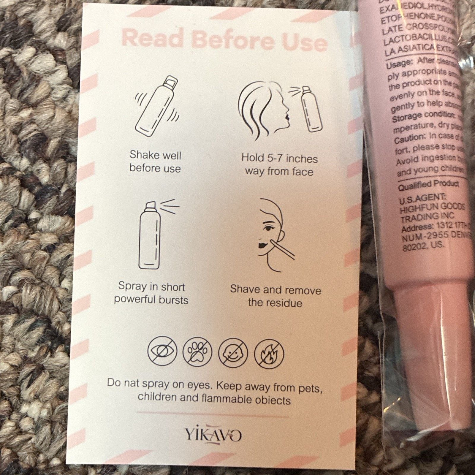 YIKAVO Hair Identifier Spray 150 mL Rice Starch Facial Razor Set dermaplane new 2