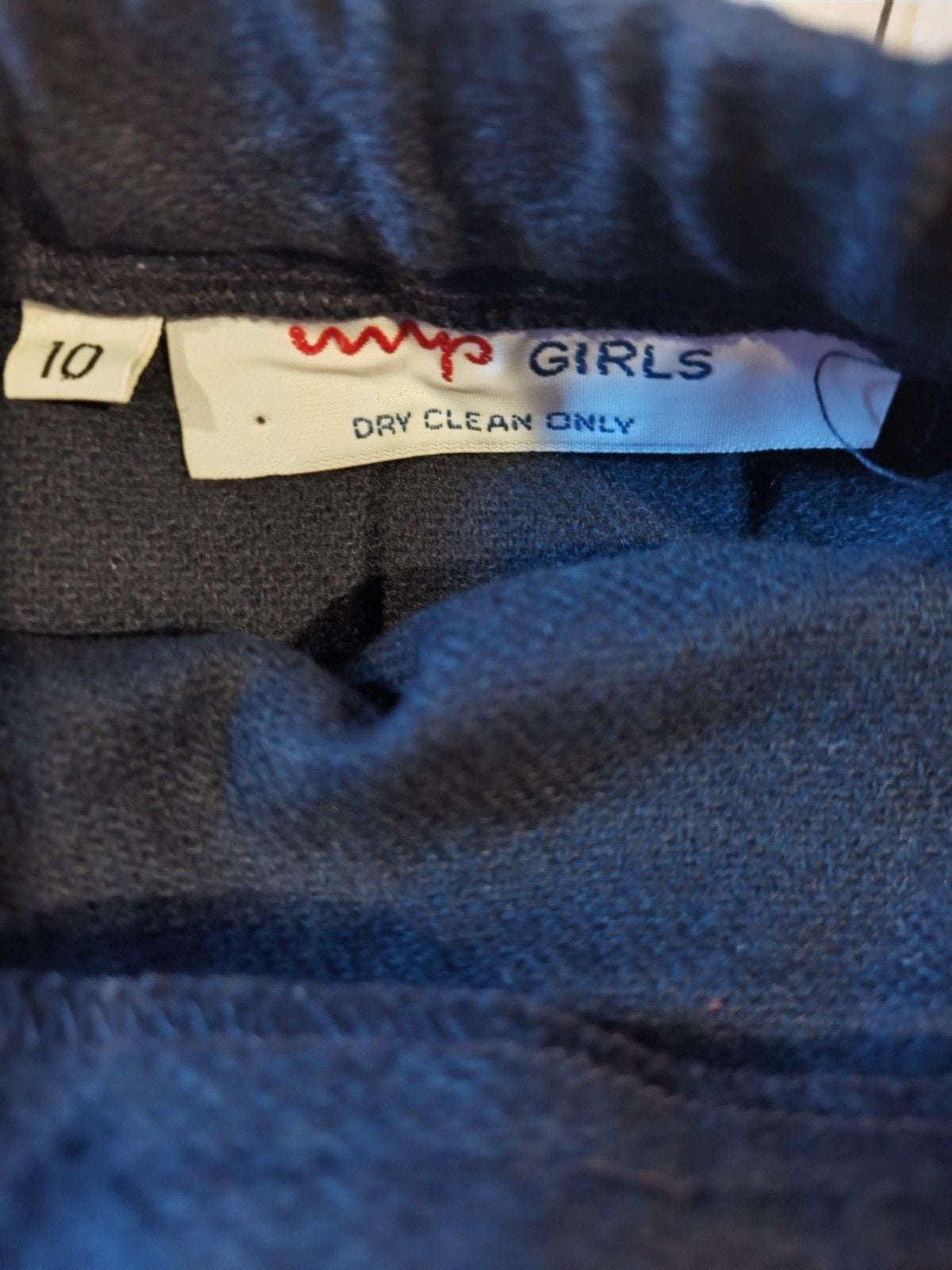 Vintage Imp Girl Navy Blue Wool skirt tartan with Safety Pin School Skirt Sz 10 5