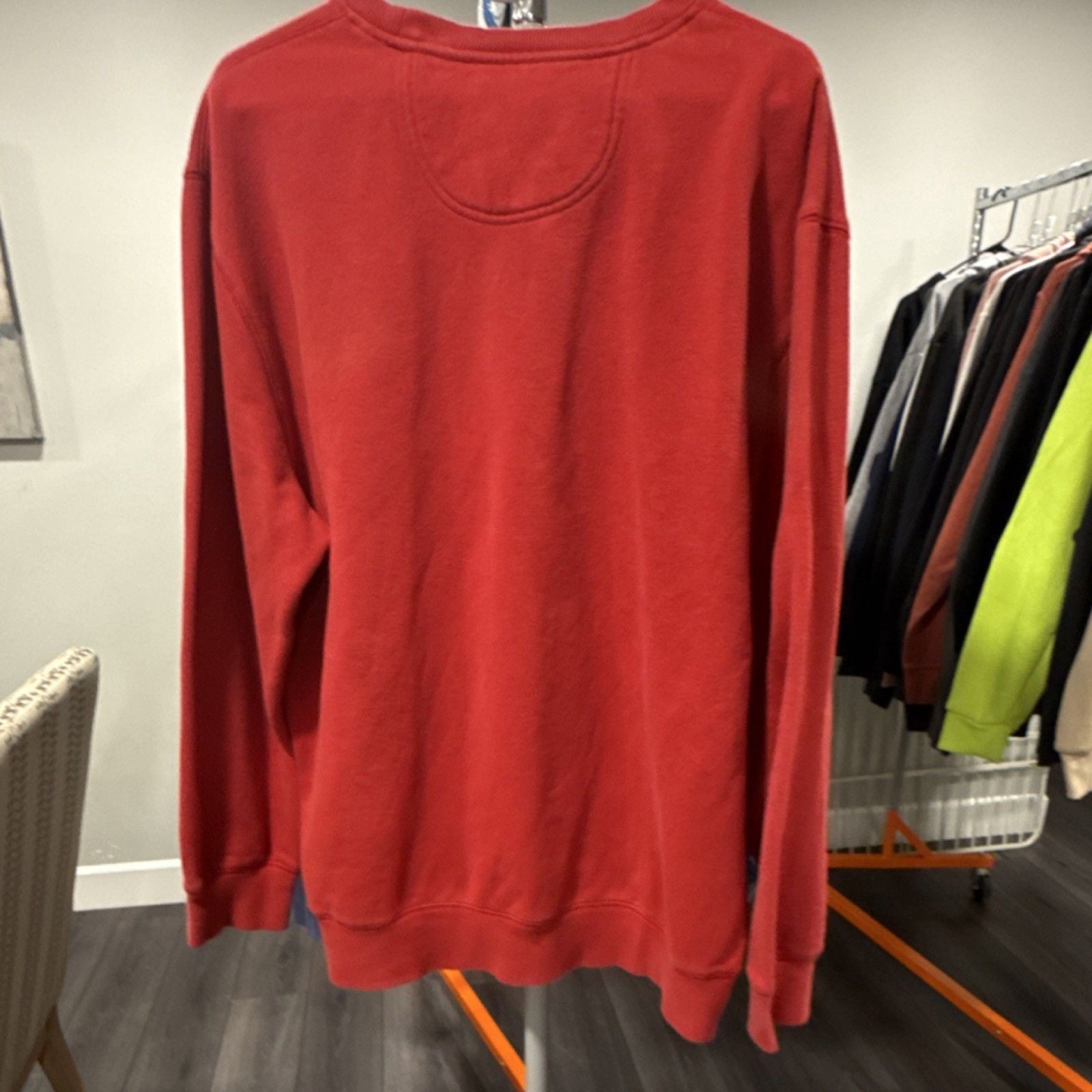 IZOD Men's Red Crewneck Pullover Sweatshirt XL Knit Embroidered Logo Long Sleeve-0010 4