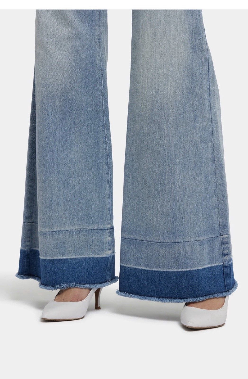 Mia Frayed Shadow Hem Wide Leg Palazzo Jeans NYDJ , size 8 6
