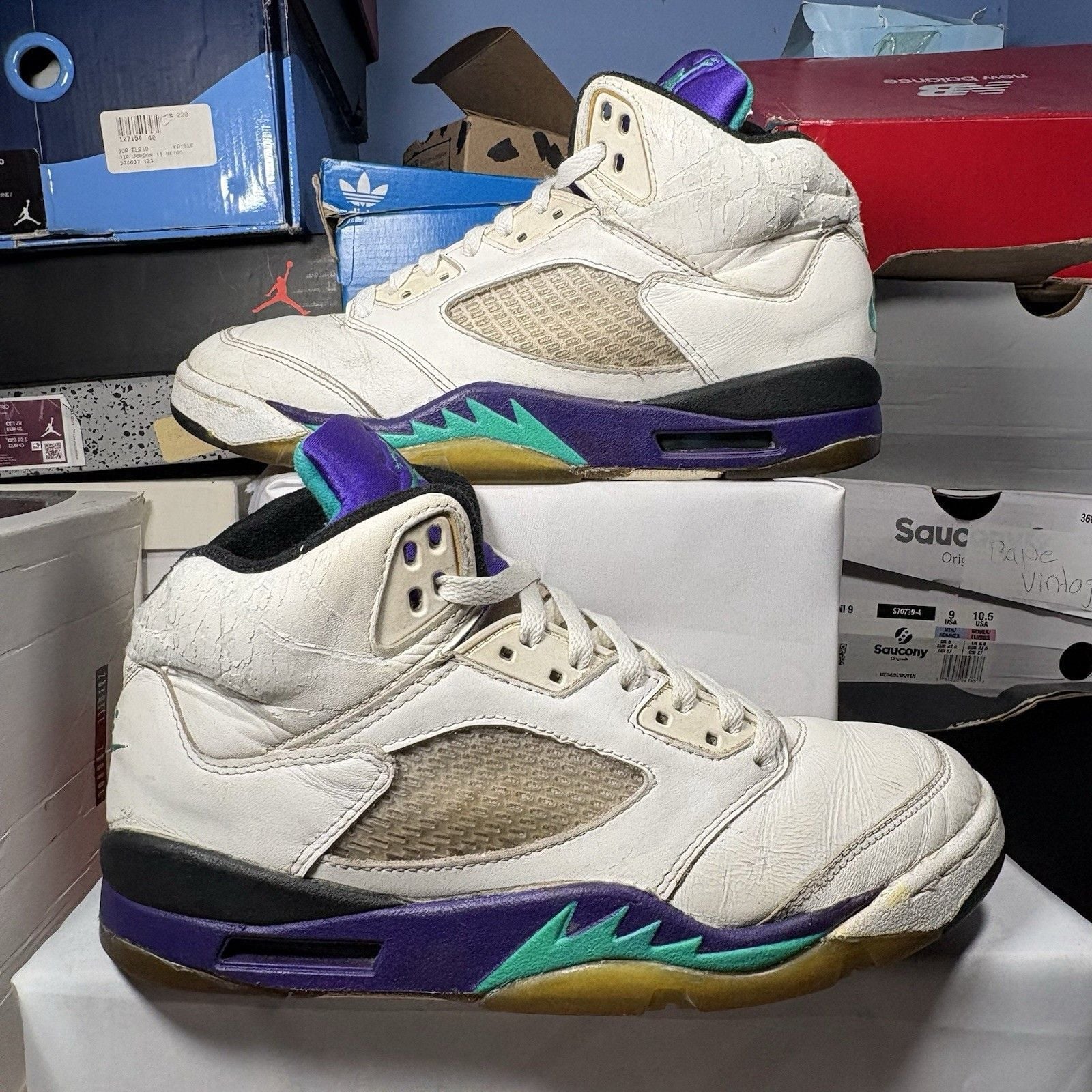 Size 8 - 1990 Air Jordan 5 Grape OG Vintage 2