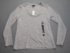 Banana Republic Women's Top LUXESPUN Long Sleeve T-Shirt Medium Scoop Neck 1