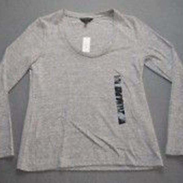 Banana Republic Women's Top LUXESPUN Long Sleeve T-Shirt Medium Scoop Neck