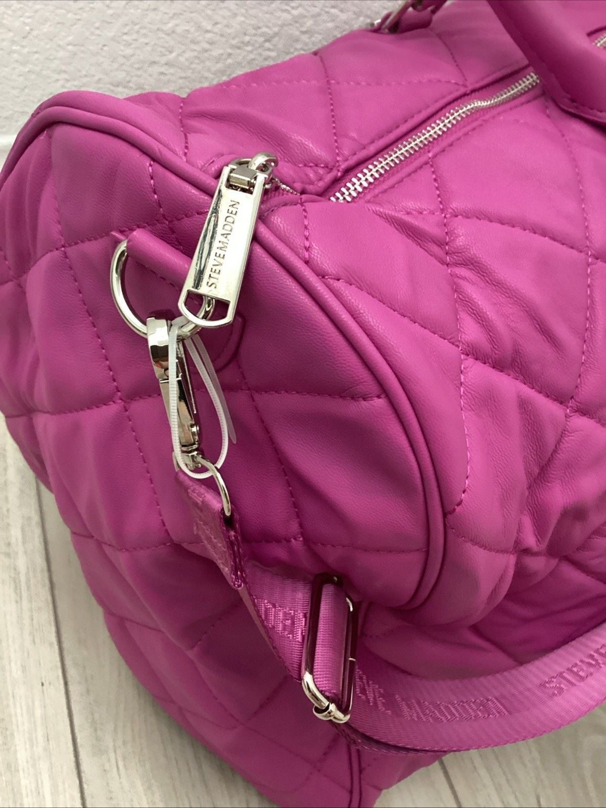 Steve Madden Mulberry BSpeedy Puffy Overnight Bag W Shoulder Strap NWT 7
