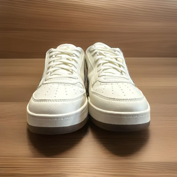 PUMA Caven 2.0 Suede FS Men’s Low Top Lace-Up Sneakers White Gray Suede