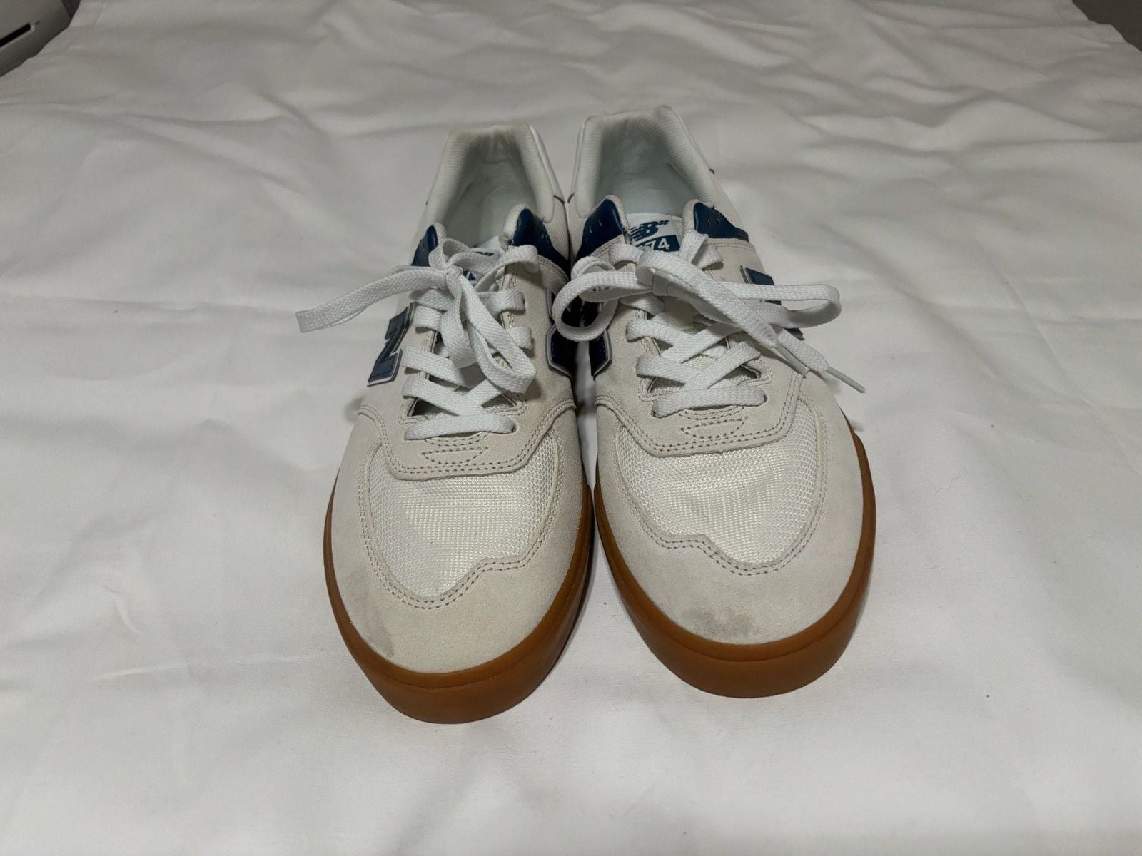 New Balance Numeric 574 Sea Salt Navy Gum Skate Shoes size 12 2