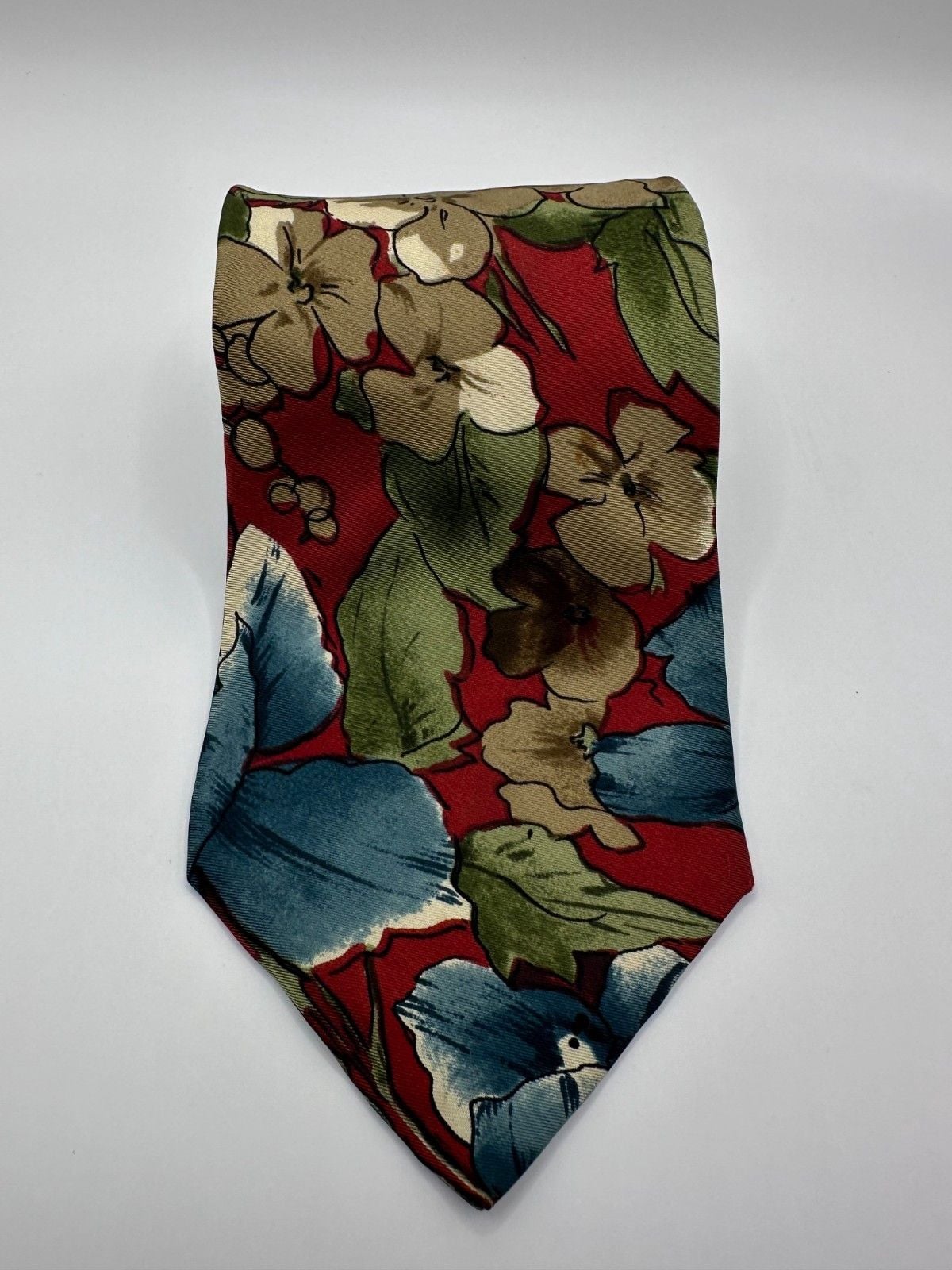 Robert Talbott Studio x Mark Shale Red Tropical Floral Silk Tie – Handmade USA 5